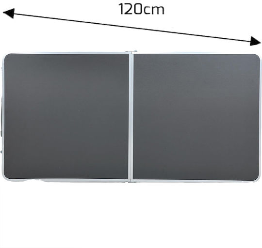 Bakaji Τραπέζι Αλουμινίου για Camping Πτυσσόμενο 120x54x50cm Γκρι