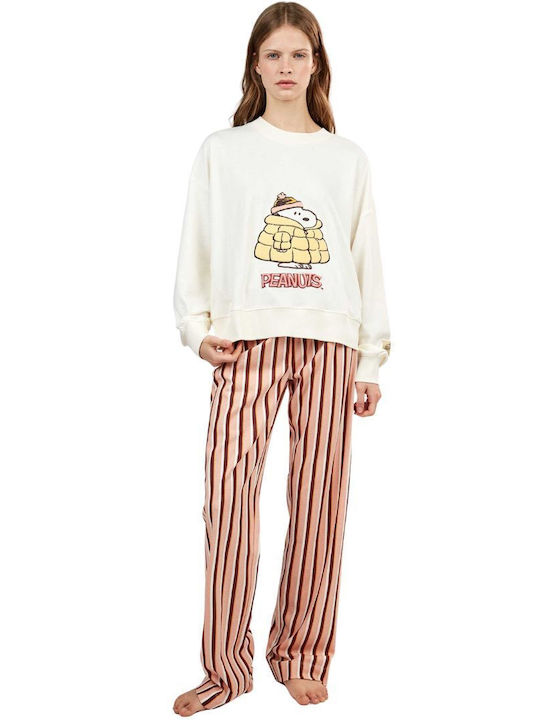 Gisela Winter Women's Pajama Set in Ecru