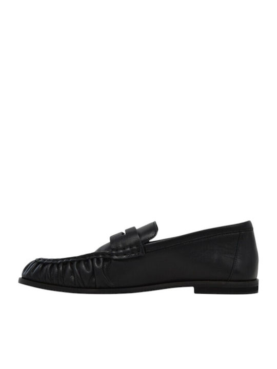 Leather Women's Moccasins in Black D514-Black