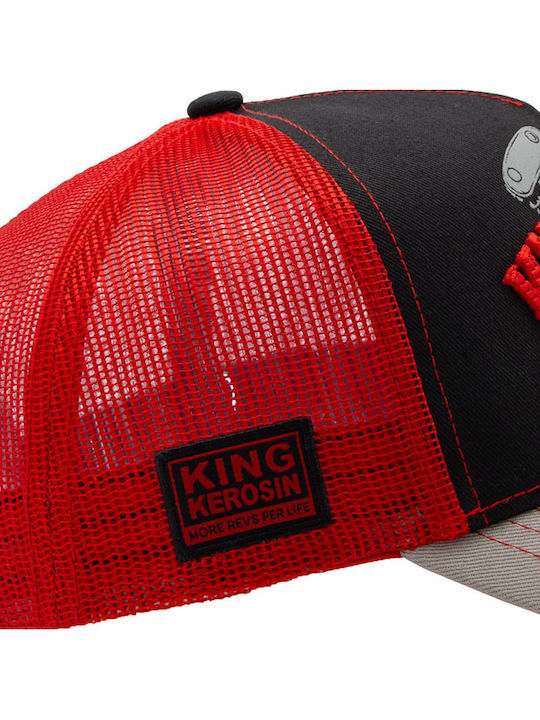 King Kerosin Șapcă Knucklehead Negru Roșu