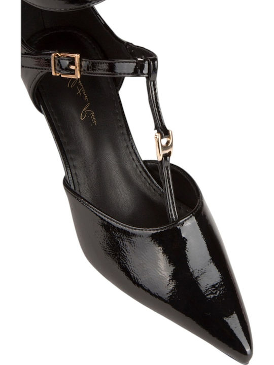 Patent Leather Pumps with Medium Heel Black Patent Leather