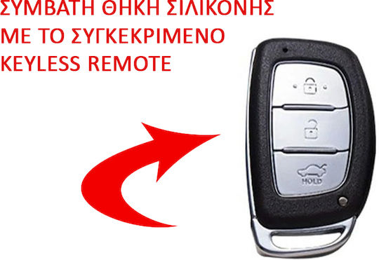 Hyundai Schlüssel-Schutzhülle, Geprägtes Silikon, 3 Tasten