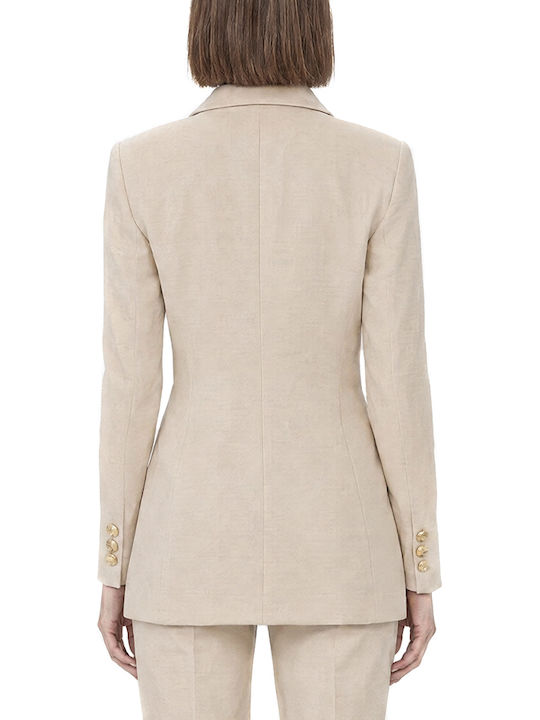 C. Manolo Long Beige Women's Blazer C. Manolo Long Beige Women's Blazer