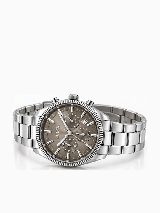 Men’s Watch 42mm Battery Chronograph with Silver / Grey Stainless Steel Bracelet