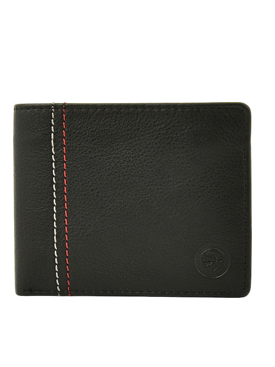 Herren-Lederbrieftasche mit RFID Schwarz