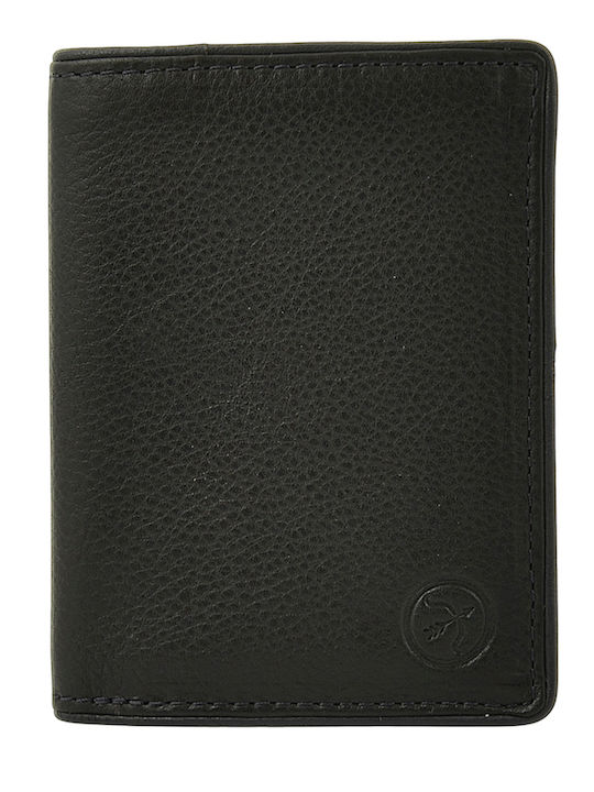 Herren-Lederbrieftasche mit RFID Schwarz