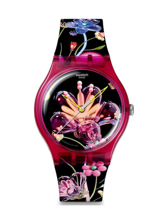 Swatch Ρολόι με Λουράκι Σιλικόνης Swatch Ρολόι με Λουράκι Σιλικόνης