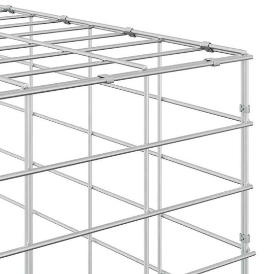 vidaXL Steel Gabion Box for Garden Fencing 10x10x50 cm Silver