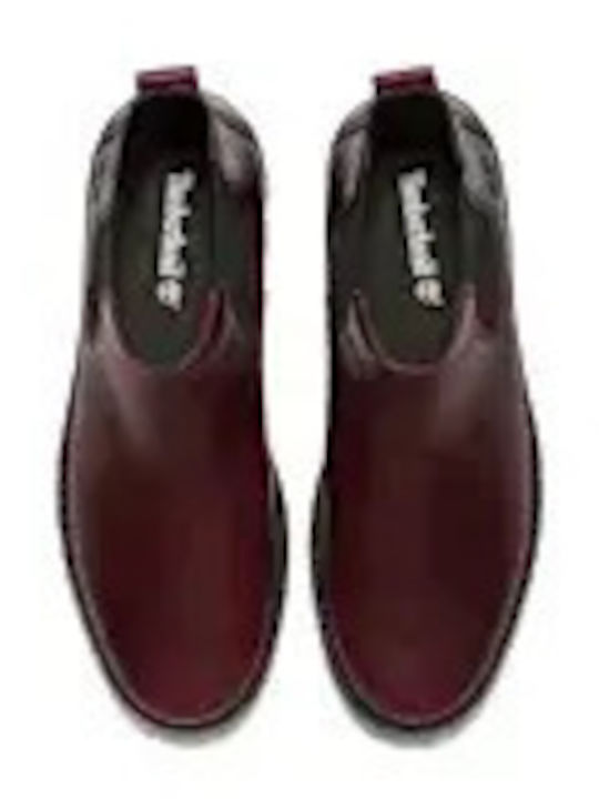 Timberland Бордови Кожени Челси Боти