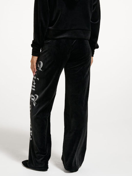 Juicy Couture Schwarze Samt-Jogginghose