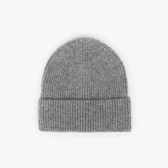 Women's Knitted Beanie in Grey