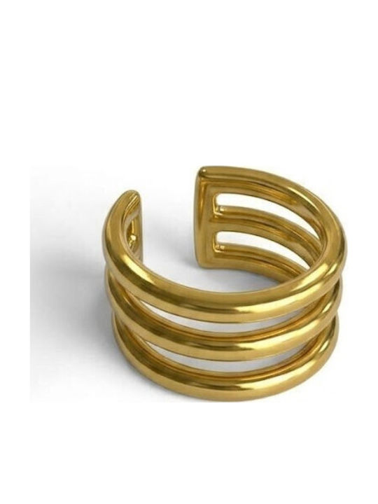 Women's Earring Stainless Steel 316L Cuff Gold Multiple Lines Prime Steel Gold Women One Size Ssn245 Women's Earring Stainless Steel 316L Cuff Gold Multiple Lines Prime Steel Gold Women One Size Ssn245