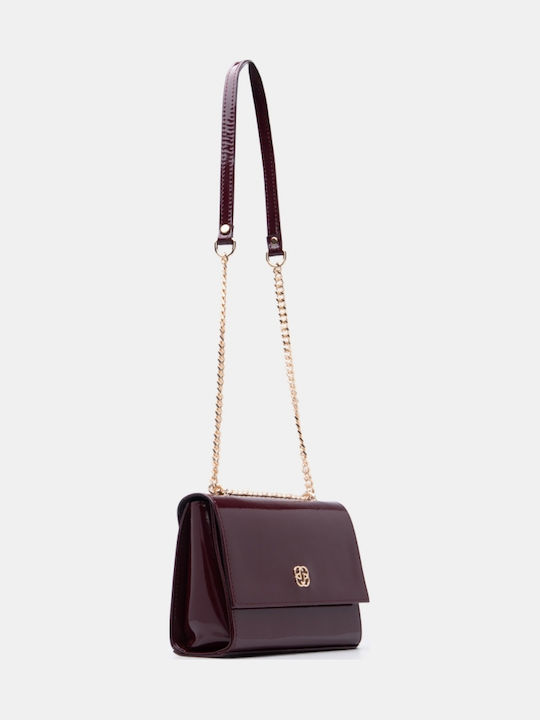 Burgunderrote Damen-Schultertasche