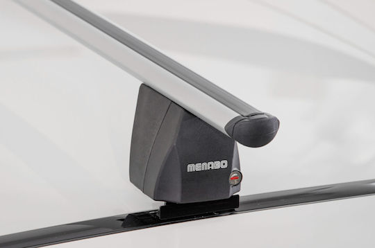 Menabo Set Complet Bare De Acoperiș Din Aluminiu Delta L 141 Cm Argintii Volvo V50 5 Uși 2008>2012-2 Buc 9980 Mb+12530 Mb Mp.vo.12530/mb-dlts-12