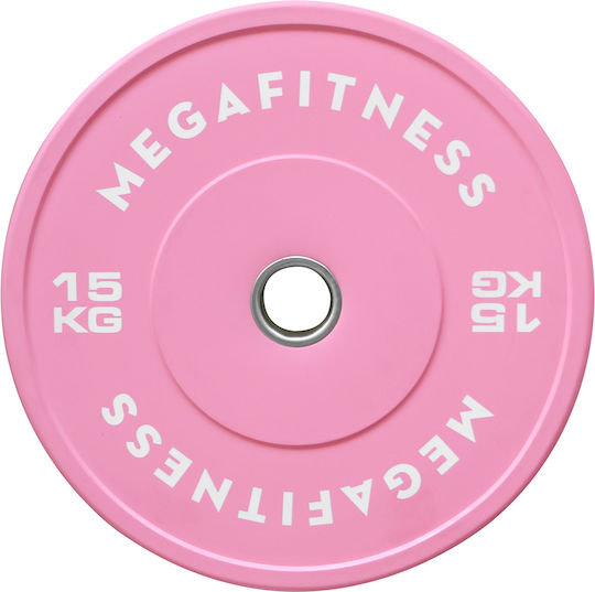 MegaFitness Бъмпър диск Олимпийски тип Гумен 1 x 15 kg Φ50 mm