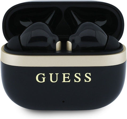 Glossy Gold Lineprinted Classic Logo In-ear Bluetooth Handsfree Headphones with Gold Charging Case