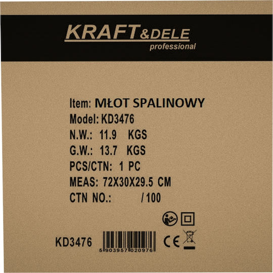 Kraft & Dele KD3476 Бензинов Къртач с Ударна Функция и Захват SDS Max