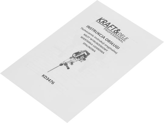 Kraft & Dele KD3476 Бензинов Къртач с Ударна Функция и Захват SDS Max