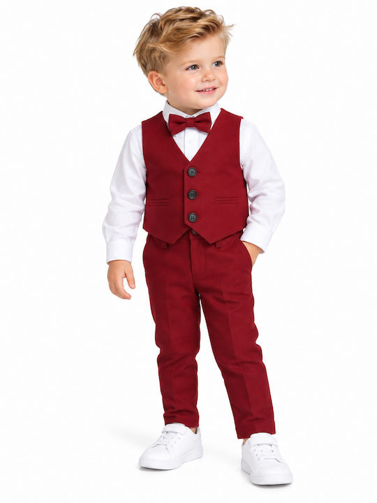 TakTakBaby Taufanzug für Jungen Bordeaux 4-teilig