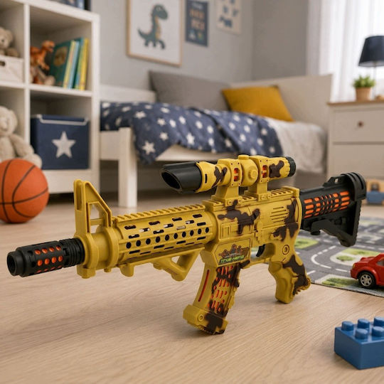 Lean Toys Tarnfarbenes Gewehr mit Zielfernrohr Kinderpistole