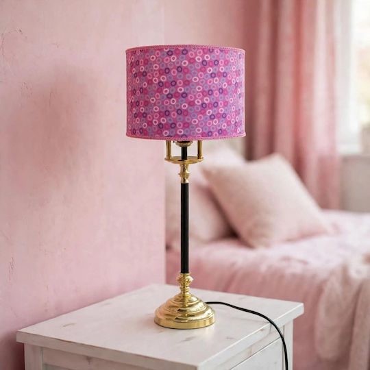 Oxygen Table Lamp for E27 Socket with Pink Shade and Silver Base Oxygen Table Lamp for E27 Socket with Pink Shade and Silver Base