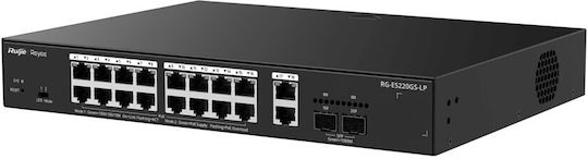 Ruijie RG-ES220GS-LP Managed L2 PoE Switch with 18 Gigabit (1Gbps) Ethernet Ports and 2 SFP Ports