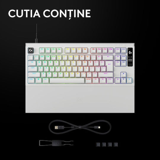 G Pro X2 Rapid геймърска клавиатура без цифров блок с магнитни превключватели и RGB осветление (Английски (САЩ)) бяла