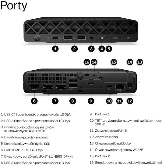 HP EliteDesk 8 Mini G2i AI PC (Core Ultra 7 356H/16GB DDR5/512GB SSD/W11 Pro)