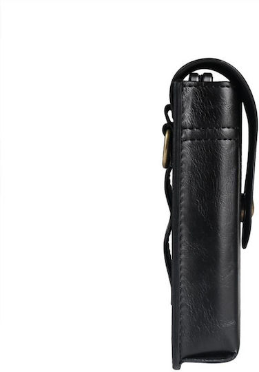 Avizar Faux Leather Belt Holster Case Foldable Phones Shoulder Strap Black