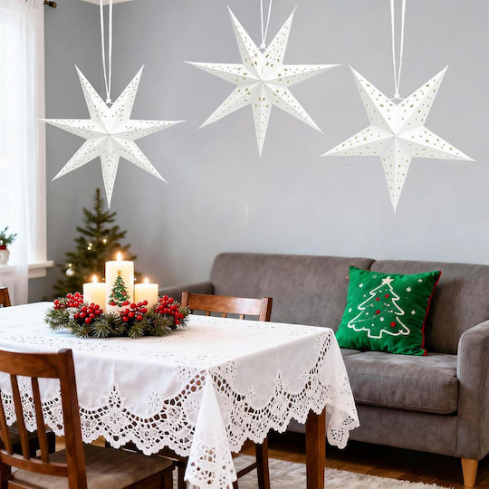 Shengruili Weihnachtliche Hängesterne Beleuchtet Aus Papier Warmweiß 2 Stück