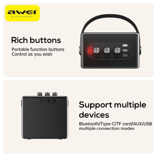 Awei KA30 Ηχείο Bluetooth 10W Μαύρο