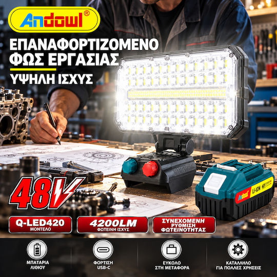 Andowl Rechargeable LED Work Light with Brightness up to 4200lm