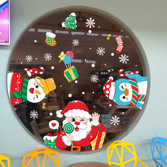 Weihnachtliche Fensteraufkleber Winterdekorationen 4 Stück Weiße Weihnachtsmänner