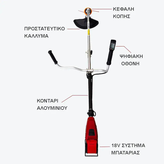 Maxergo Battery-Powered Shoulder / Hand Brush Cutter 18V 5.5kg with 1 Battery 7.5Ah
