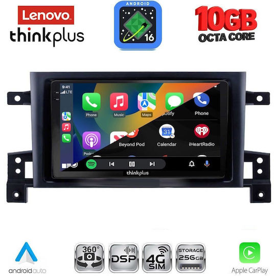 Lenovo Auto-Audiosystem für Suzuki Grand Vitara BMW X2 / X6 2005-2015 (Bluetooth/USB/WiFi/GPS/Apple-Carplay/Android-Auto) mit 9-Zoll-Touchscreen