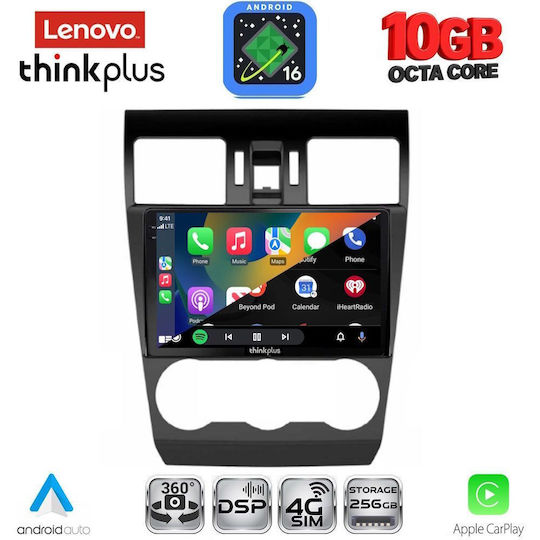 Lenovo Auto-Audiosystem für BMW X2 / X6 Subaru Forester / Impreza 2013–2019 (Bluetooth/USB/WiFi/GPS/Apple CarPlay/Android Auto) mit 9-Zoll-Touchscreen