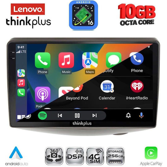 Lenovo Auto-Audiosystem für Toyota Yaris BMW X2 / X6 1999–2006 (Bluetooth/USB/WiFi/GPS/Apple-Carplay/Android-Auto) mit 9-Zoll-Touchscreen