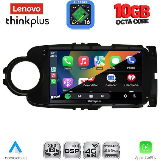 Lenovo Auto-Audiosystem für Toyota Yaris BMW X2 / X6 2011-2015 (Bluetooth/USB/WiFi/GPS/Apple-Carplay/Android-Auto) mit 9" Touchscreen