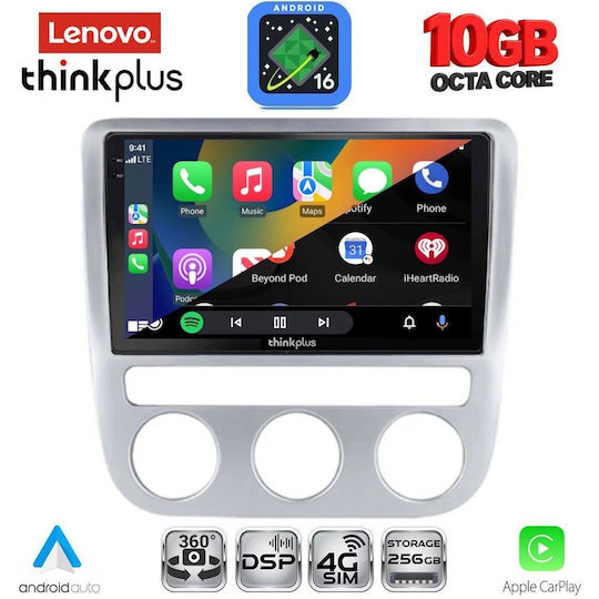Lenovo Auto-Audiosystem für BMW X2 / X6 und Volkswagen Eos / Scirocco ab 2006 mit Klima (Bluetooth/USB/WiFi/GPS/Apple CarPlay/Android Auto) mit 9-Zoll-Touchscreen