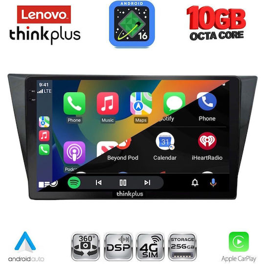Lenovo Auto-Audiosystem für BMW X2 / X6 und Volkswagen Tiguan 2016–2024 mit Klima (Bluetooth/USB/WiFi/GPS/Apple CarPlay/Android Auto) mit 10-Zoll-Touchscreen