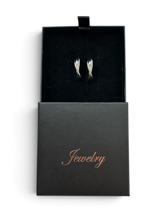 Women's Earrings Stainless Steel 316L Silver Textured Double Twisted Hoops Copper Aura Women One Size Ssn059