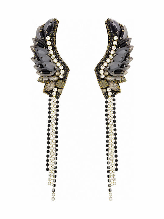 Angel Wings Grey Rhinestone Earrings Angel Wings Grey Rhinestone Earrings
