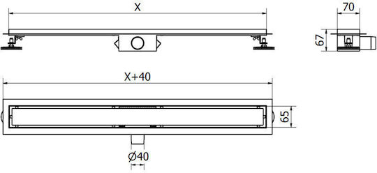 Mexen Sifon Duș Din Oțel Inoxidabil Cu Lungime 13 Cm Auriu