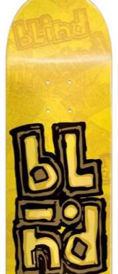 Blind OG Stacked Stamp Rhm 7.75" Skateboard Kurzboard Gelbes