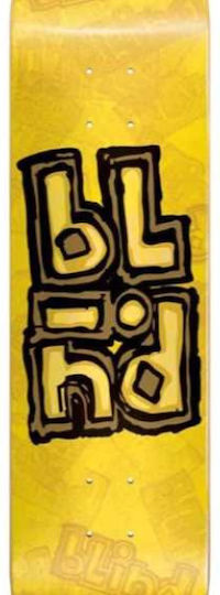 Blind OG Stacked Stamp Rhm 7.75" Skateboard Kurzboard Gelbes