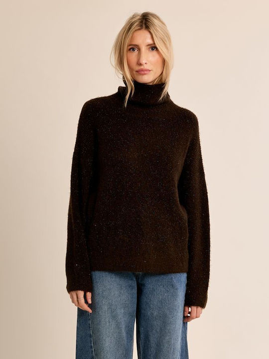 Women's Brown Turtleneck Sweater