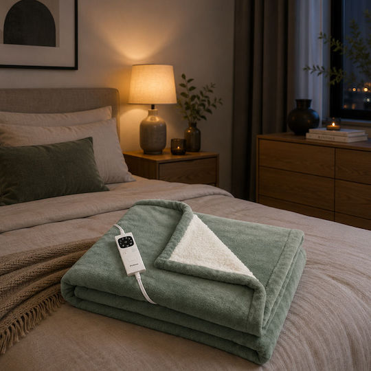 Primo Prob81136 Semi-Double Washable Electric Blanket Green 120W 160x130 cm