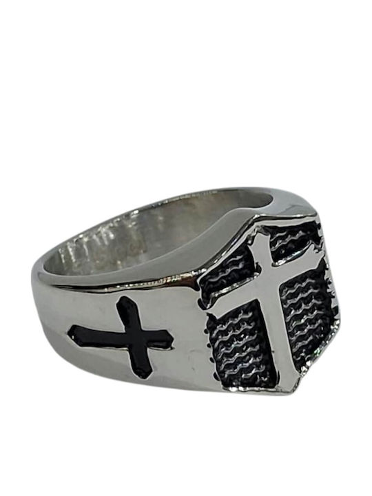 Kalliopi Silver Ανδρικό Δαχτυλίδι από Ατσάλι
