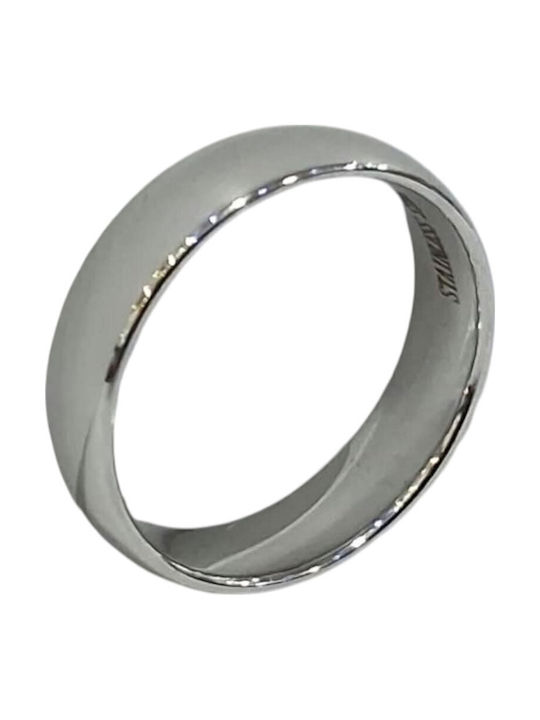 Kalliopi Silver Ανδρικό Δαχτυλίδι Βέρα από Ατσάλι