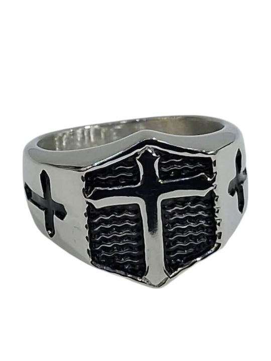 Kalliopi Silver Ανδρικό Δαχτυλίδι από Ατσάλι